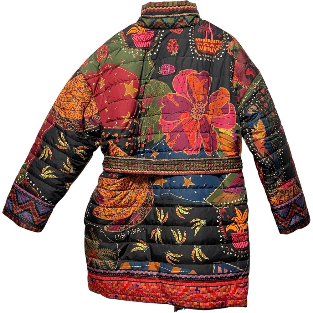 NWT FARM RIO Crazy Mix Reversible Puffer Jacket L - Picture 11 of 13